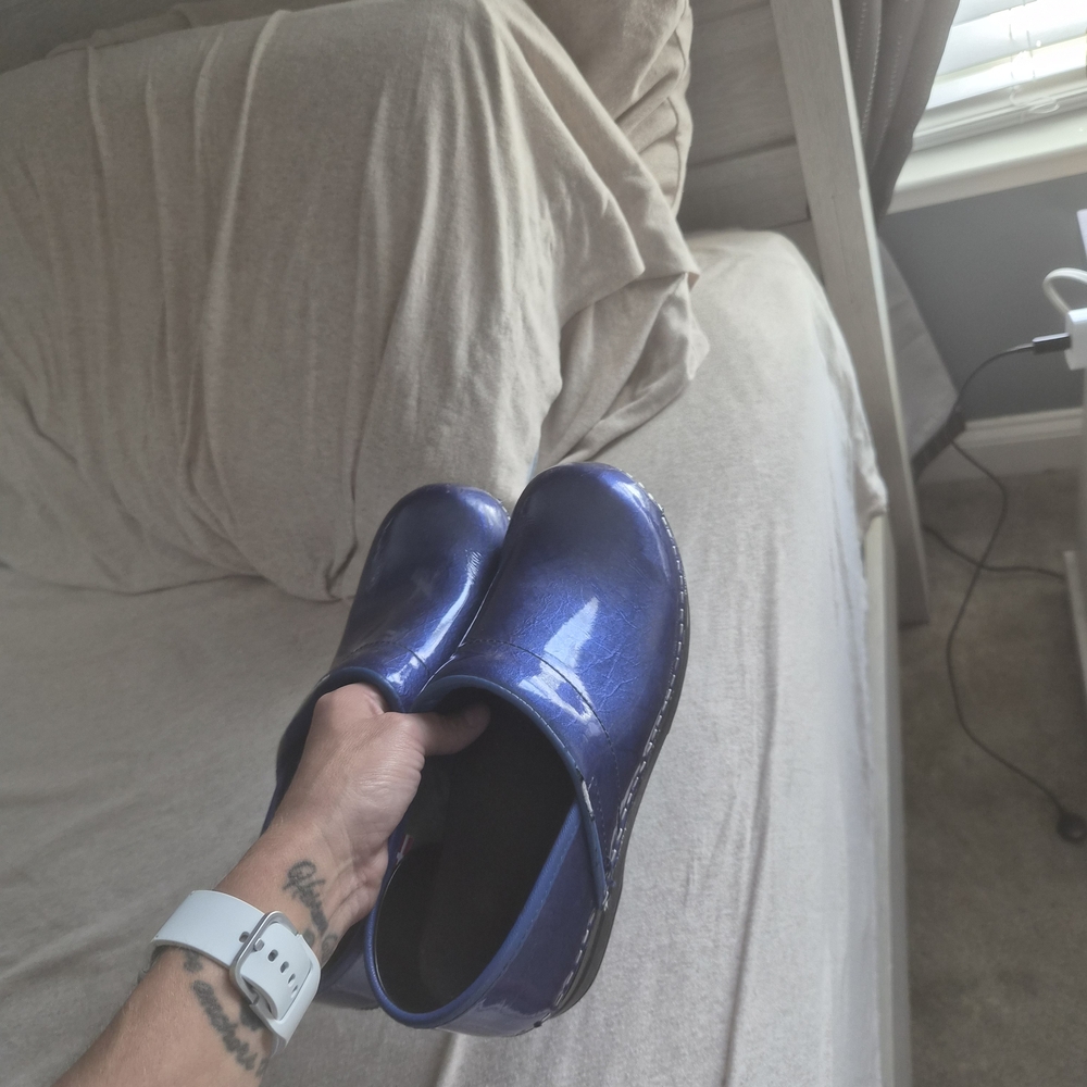 Shiny Blue Clogs